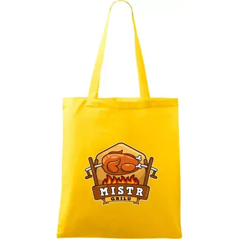 Mistr grilu kuře - Taška bavlněná - 42 x 38 cm ( Žlutá )
