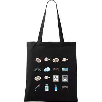 Nákupní taška Oční lékař ikony - Taška bavlněná - 42 x 38 cm ( Černá )
