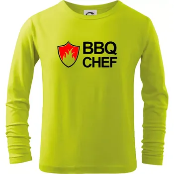 Dětská móda Grilování - BBQ Chef - Triko dětské Long Sleeve - 134 cm/8 let ( Limetková )