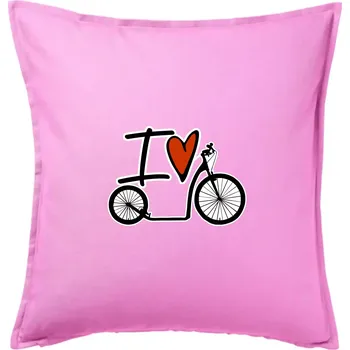 Polštář I love koloběžka velké a malé kolo - Polštář 50x50 - 50x50 - Pouze potah ( Růžová )