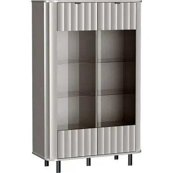 Knihovna NOVADO s | vitrína NO-9 | 98,3 cm | světle šedá