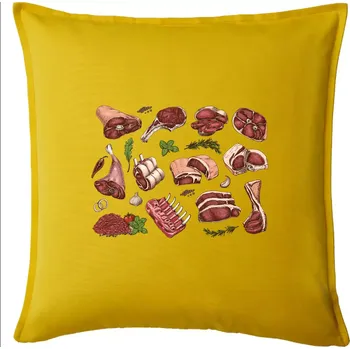 Polštář Maso na gril - Polštář 50x50 - 50x50 - Pouze potah ( Žlutá )