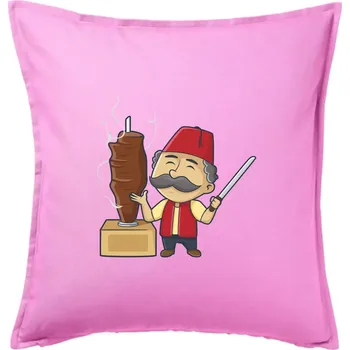 Polštář Kebab kuchař - Polštář 50x50 - 50x50 - Pouze potah ( Růžová )