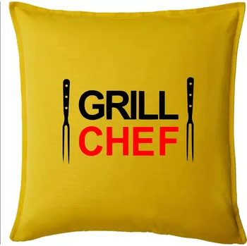 Polštář Grilování - Grill Chef - Polštář 50x50 - 50x50 - Pouze potah ( Žlutá )