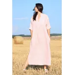 Glara Maxi lněné šaty s rozparky a kapsami 1125135