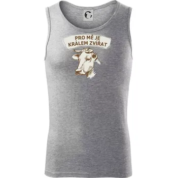 Pro mě je králem zvířat kráva - Tílko pánské Core - XL ( Tmavě šedý melír )