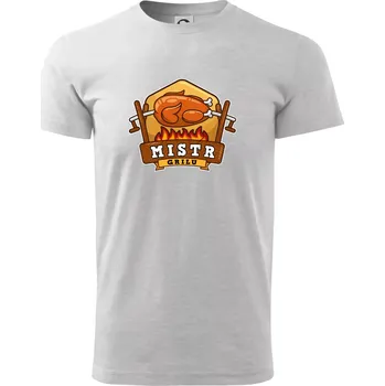 Mistr grilu kuře - Triko extra velké (5-8XL) - 7XL ( Světlešedý Melír )