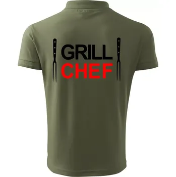 Pánská košile Grilování - Grill Chef - Polokošile pánská Pique Polo 203 - XL ( Khaki )