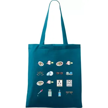 Oční lékař ikony - Taška bavlněná - 42 x 38 cm ( Petrolejová )