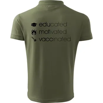Pánská košile Educated motivated vaccinated - Polokošile pánská Pique Polo 203 - 3XL ( Khaki )
