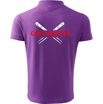 Pánská košile Grilování - Grillmonster - Polokošile pánská Pique Polo 203 - XL ( Fialová )