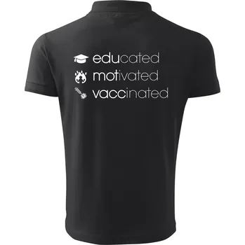 Pánská košile Educated motivated vaccinated - Polokošile pánská Pique Polo 203 - 4XL ( Dřevěné uhlí )