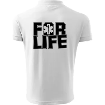 Pánská košile For Life - Polokošile pánská Pique Polo 203 - 3XL ( Bílá )