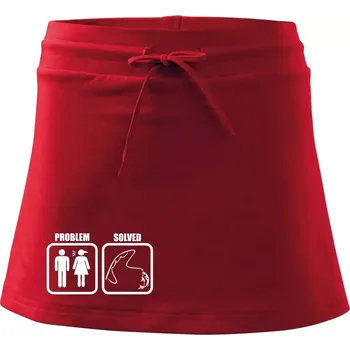 Dámská sukně Problém rybaření - Sportovní sukně - two in one - L ( Červená )