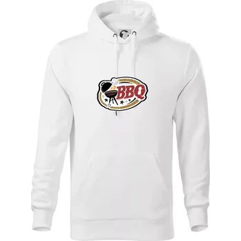 Pánská mikina BBQ logo - Mikina pánská Cape s kapucí - 5XL ( Bílá )