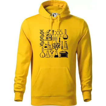 Pánská mikina Laboratoř - ikony - Mikina pánská Cape s kapucí - 2XL ( Žlutá )