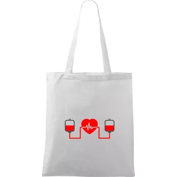 Zdravotnická výměna krve - Taška bavlněná - 42 x 38 cm ( Bílá )