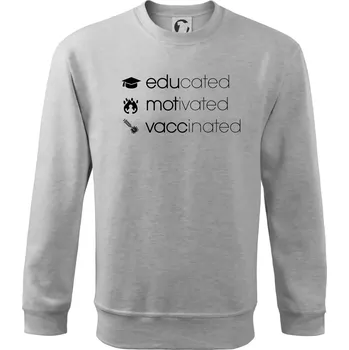 Chlapecké tričko Educated motivated vaccinated - Mikina Essential dětská - 146 cm/10 let ( Světlešedý Melír )