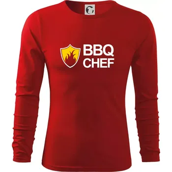 Pánské oblečení Grilování - BBQ Chef - Triko s dlouhým rukávem FIT-T long sleeve - S ( Červená )