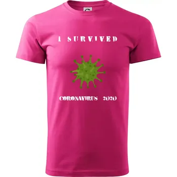 I Survived coronavirus 2020 - Klasické pánské triko vyšší gramáže - S ( Purpurová )