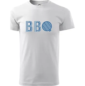 Pánské tričko BBQ nápis - Triko extra velké (5-8XL) - 6XL ( Bílá )
