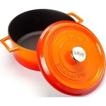 Hrnec LAVA Metal Hrnec litinový kulatý, oranžový, obsah 6,7 l, 28 cm