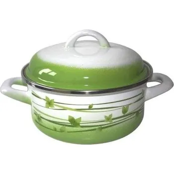 Hrnec Kastrol Metalac tráva, mělký kastrol Standard s poklicí 14 cm, 1 l