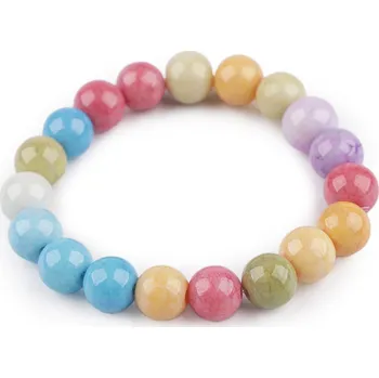 Šperk Náramek pružný ze skleněných korálků, barva 3 multikolor