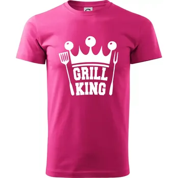 Pánská móda Grilování - Grill King - Klasické pánské triko vyšší gramáže - 2XL ( Purpurová )