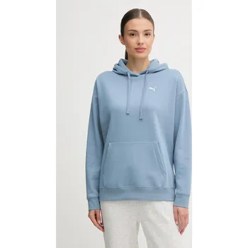 Dámská mikina Mikina Puma dámská, modrá barva, s kapucí, s aplikací, 684976 05X, vel. XS