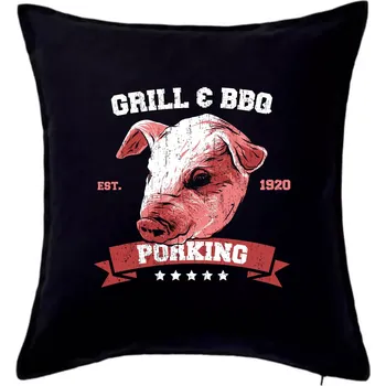 Polštář Pig grill - Polštář 50x50 - 50x50 - Pouze potah ( Černá )