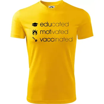 Chlapecké oblečení Educated motivated vaccinated - Dětské triko sportovní (dresovina) - 134 cm/8 let ( Žlutá )
