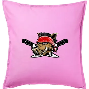 Polštář Divočák nože - Polštář 50x50 - 50x50 - Pouze potah ( Růžová )