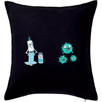 Polštář Očkování a virus - Polštář 50x50 - 50x50 - Pouze potah ( Černá )