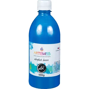 Vodová barva Akrylová metalická barva - modrá, 500g