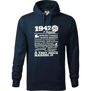 Pánská mikina 1942 v kostce - Mikina pánská Cape s kapucí - 5XL ( Námořní modrá (téměř černá) )