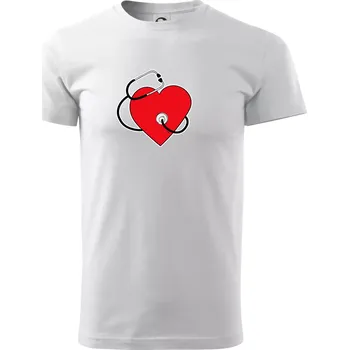Pánské tričko Internista srdce - Triko extra velké (5-8XL) - 8XL ( Bílá )