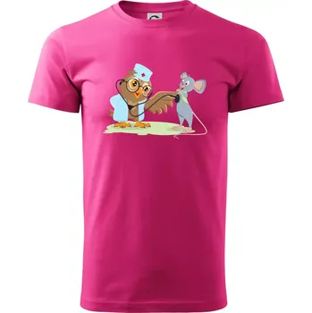 Pánská móda Sova veterinář - Klasické pánské triko vyšší gramáže - L ( Purpurová )