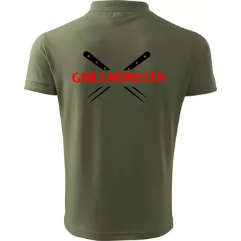 Pánská košile Grilování - Grillmonster - Polokošile pánská Pique Polo 203 - S ( Khaki )