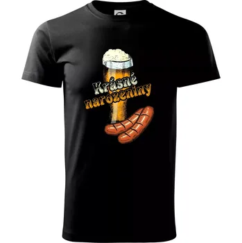 Pivo a klobása krásné narozeniny - Triko extra velké (5-8XL) - 7XL ( Černá )