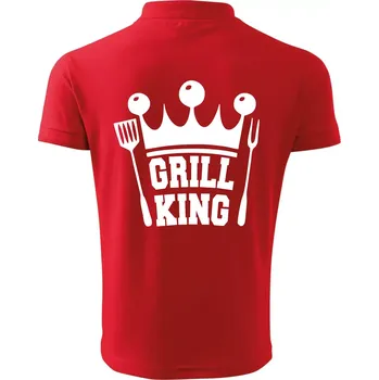 Pánská košile Grilování - Grill King - Polokošile pánská Pique Polo 203 - L ( Červená )