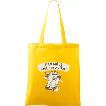 Pro mě je králem zvířat kráva - Taška bavlněná - 42 x 38 cm ( Žlutá )