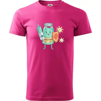 Cartoon vaccine - Klasické pánské triko vyšší gramáže - S ( Purpurová )