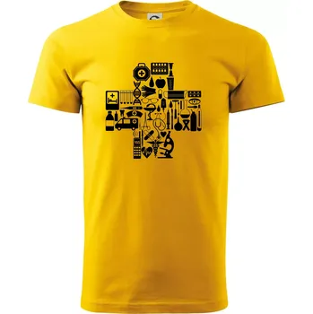 Zdravotní kříž věci - Triko extra velké (5-8XL) - 6XL ( Žlutá )