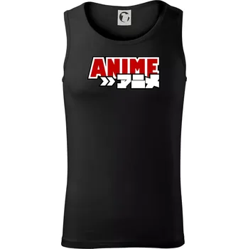 Anime nápis červený - Tílko pánské Core - L ( Černá )