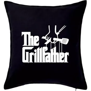 Polštář The Grillfather - Polštář 50x50 - 50x50 - Pouze potah ( Černá )