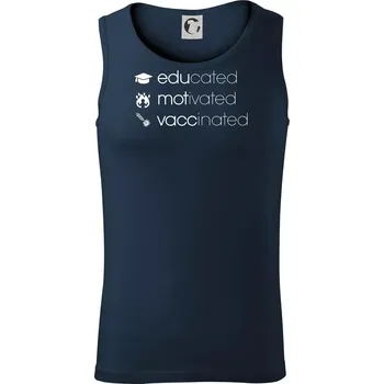 Educated motivated vaccinated - Tílko pánské Core - XL ( Námořní modrá (velmi tmavá - téměř černá) )