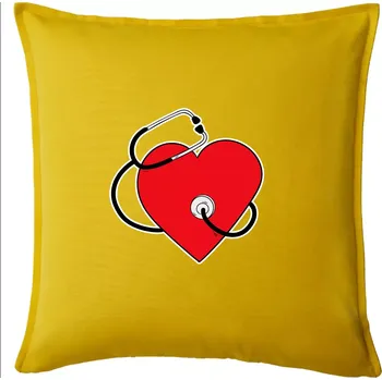 Polštář Internista srdce - Polštář 50x50 - 50x50 - Pouze potah ( Žlutá )