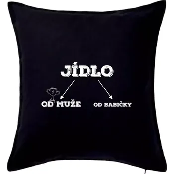 Polštář Rozdělení jídla - Polštář 50x50 - 50x50 - Pouze potah ( Černá )