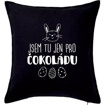 Polštář Jsem tu jen pro čokoládu - Polštář 50x50 - 50x50 - Pouze potah ( Černá )